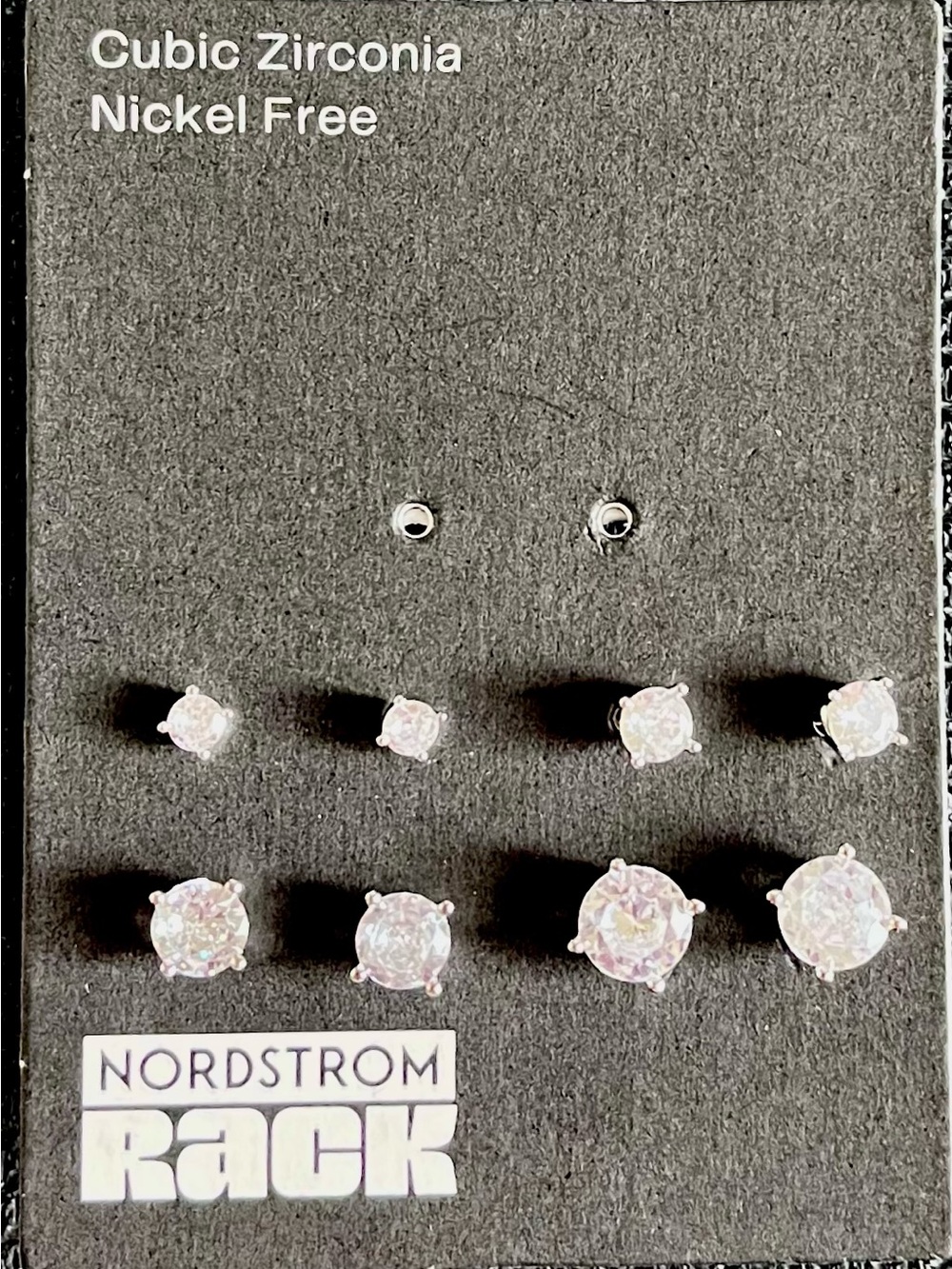 Nordstrom Cubic Zirconia Silver Tone Earrings - Four Sets - MSRP $60.00
